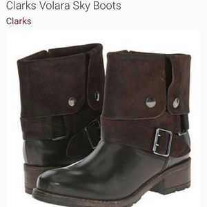 Adorable brown leather boots, Clark’s Volara Sky